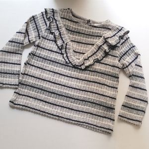 NWT ZARA Baby Girl Knit Ruffle Sweater Top 12-18m